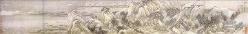 中国 Painting - 王輝の雪の終わりのアンティーク中国